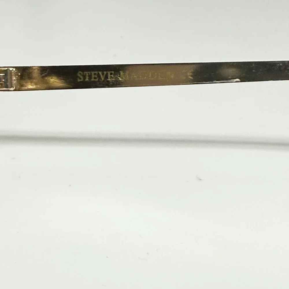 Steve Madden Polarized Sunglasses S5226P GLDWH Gold White Butterfly Oversized